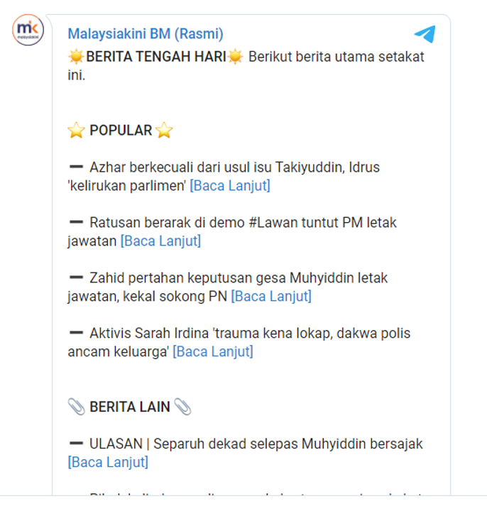 Malaysiakini bm Facebook